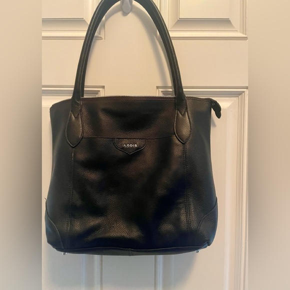 Lodis Versatile Black Leather Tote - Picture 2 of 7